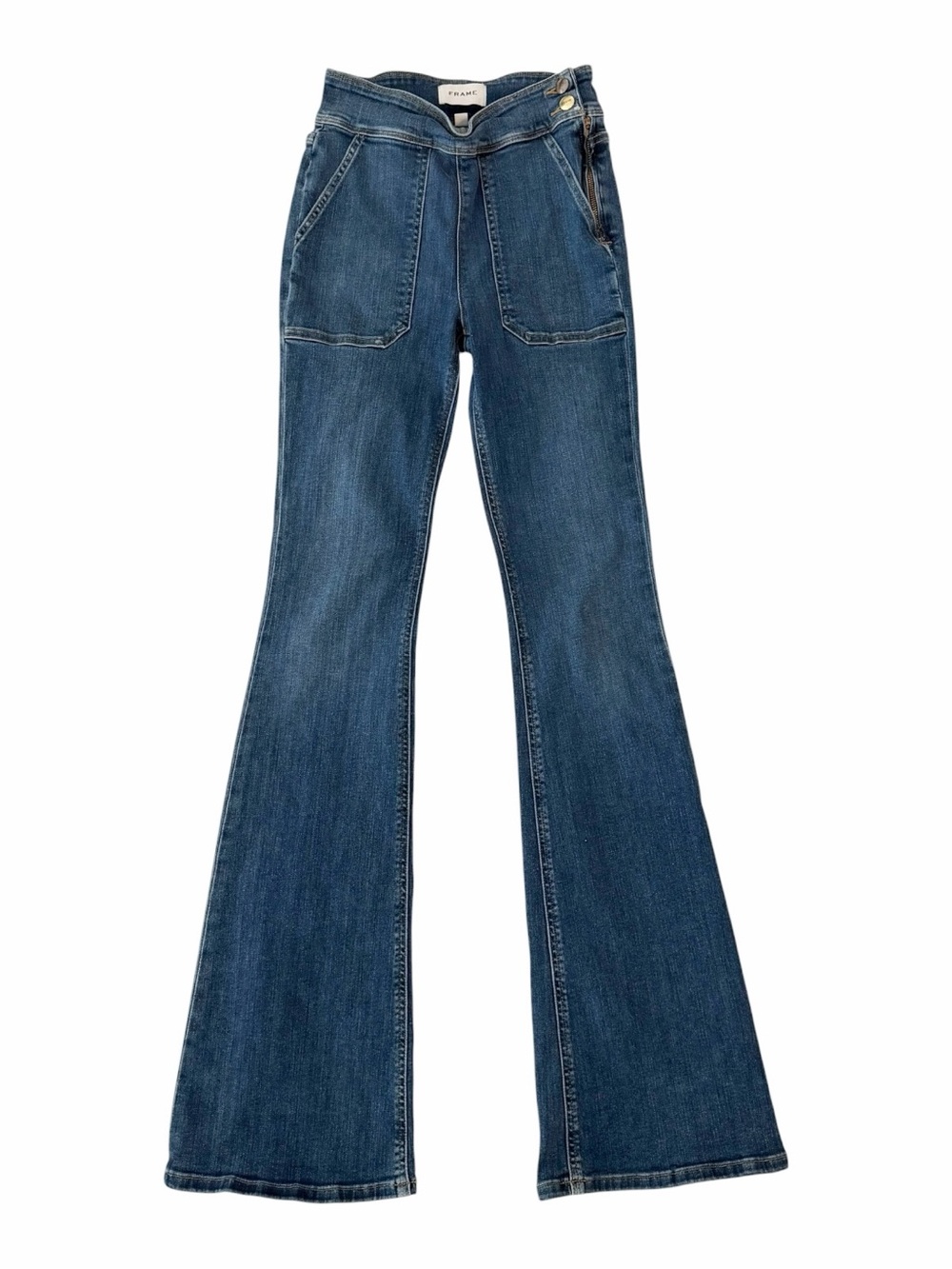 Frame Denim Le Francoise Flare Jeans In Sidonia 25 - Picture 2 of 9